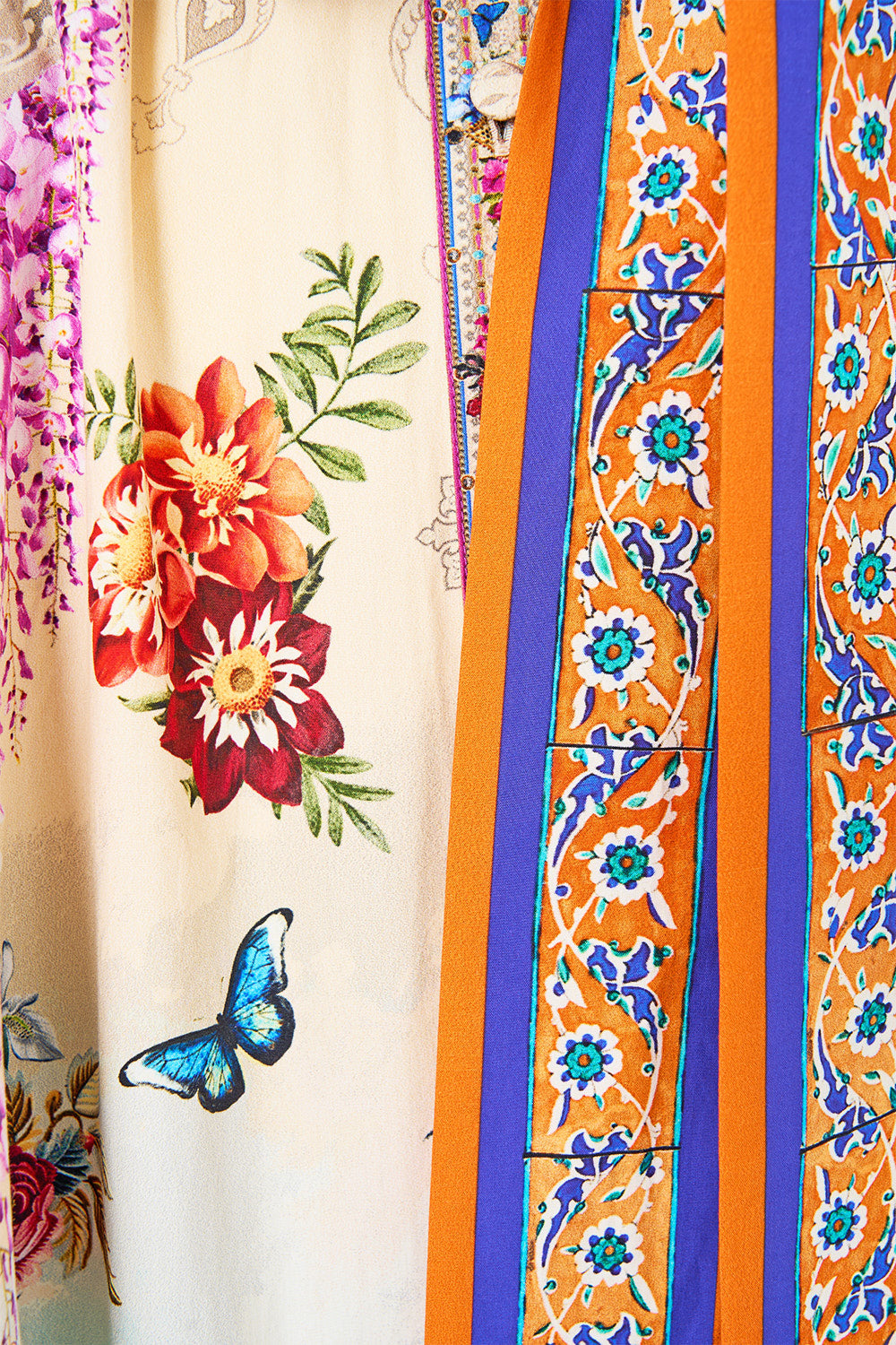 TIERED SHIRT DRESS WITH SHORT SLEEVE BODRUM BOTANICALS