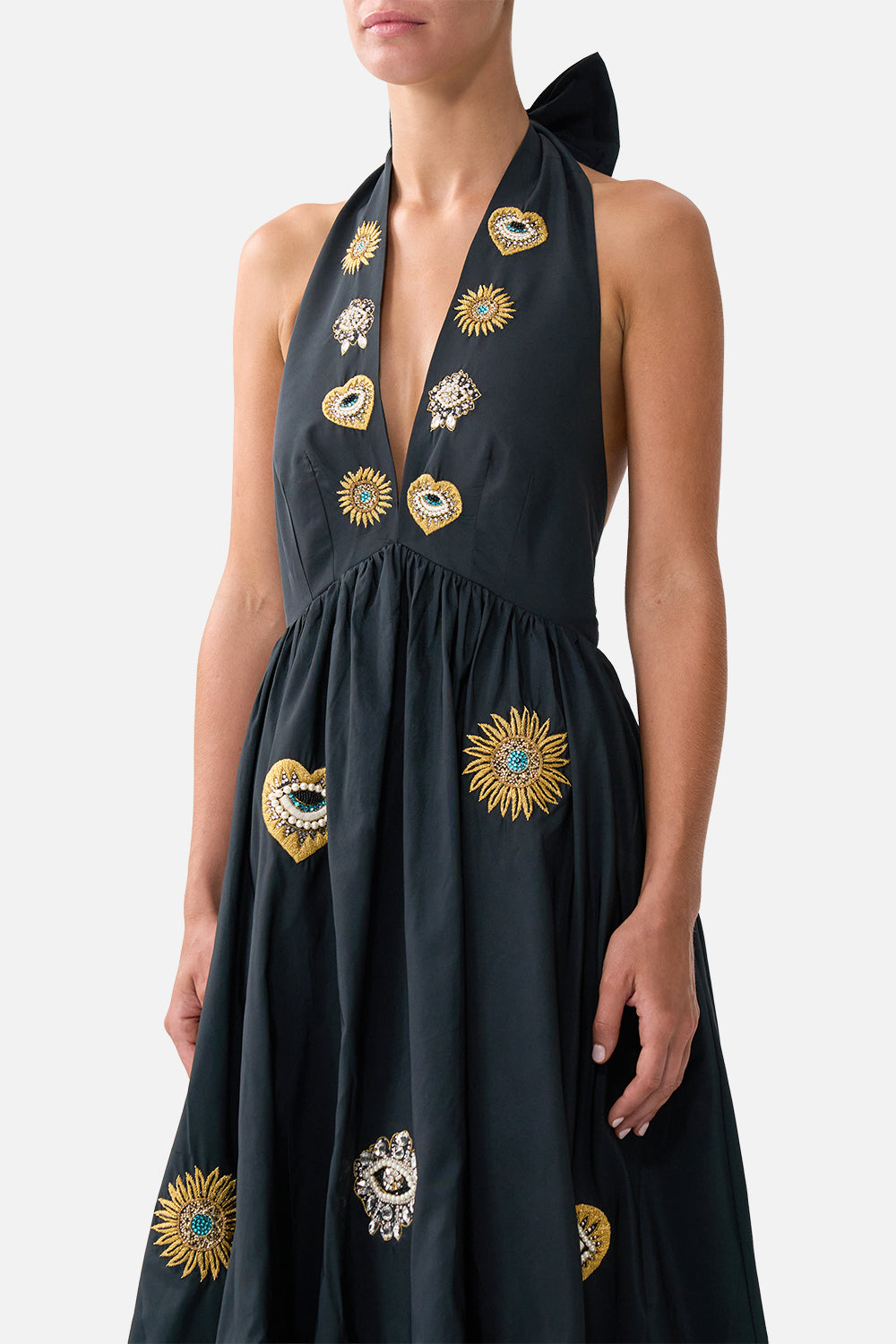 RUFFLE HEM HALTER DRESS AMULETS AND ALCHEMY