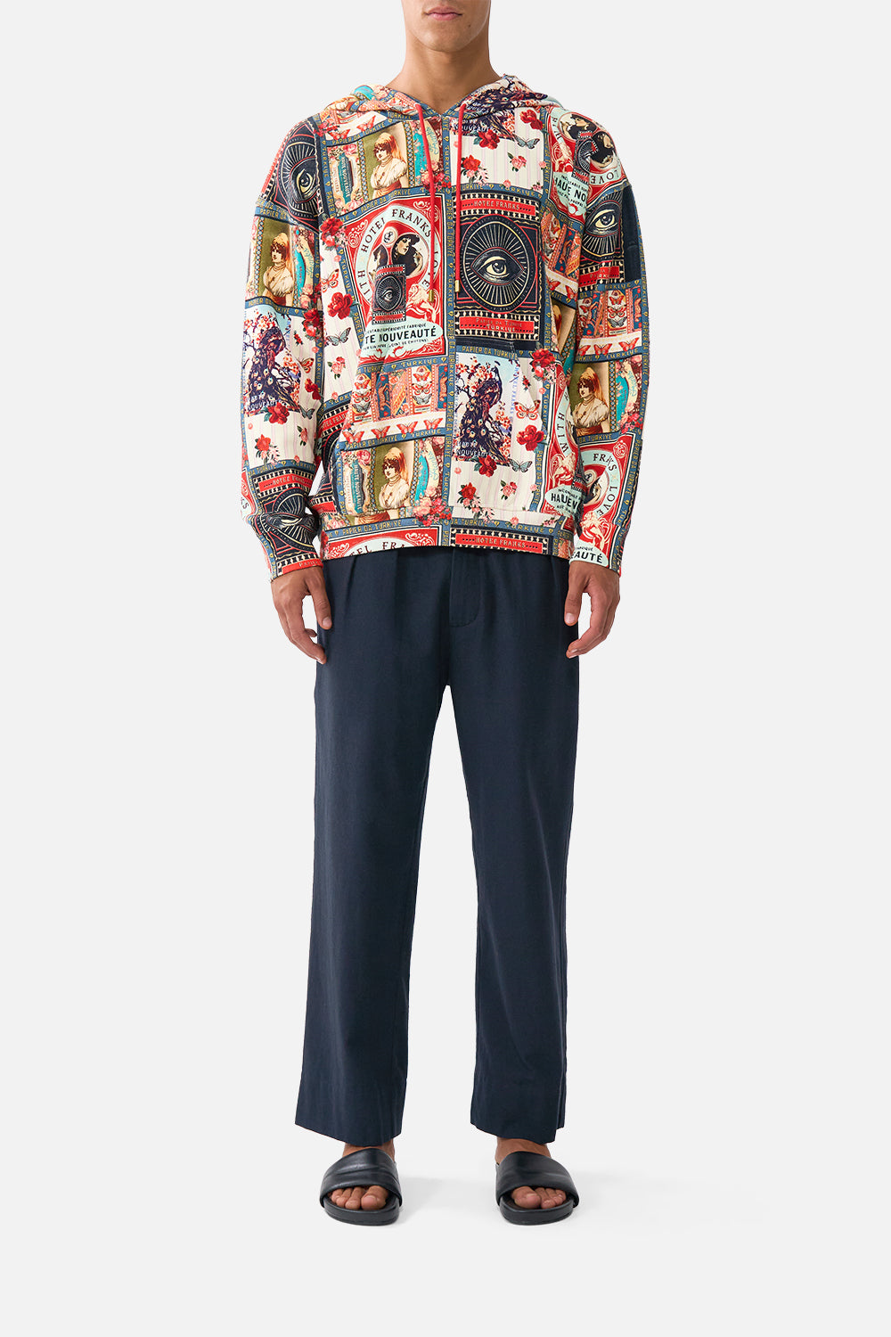 RELAXED FIT OVERSIZED HOODIE W KANGA POCKET HIGH CLASS HOOKAH