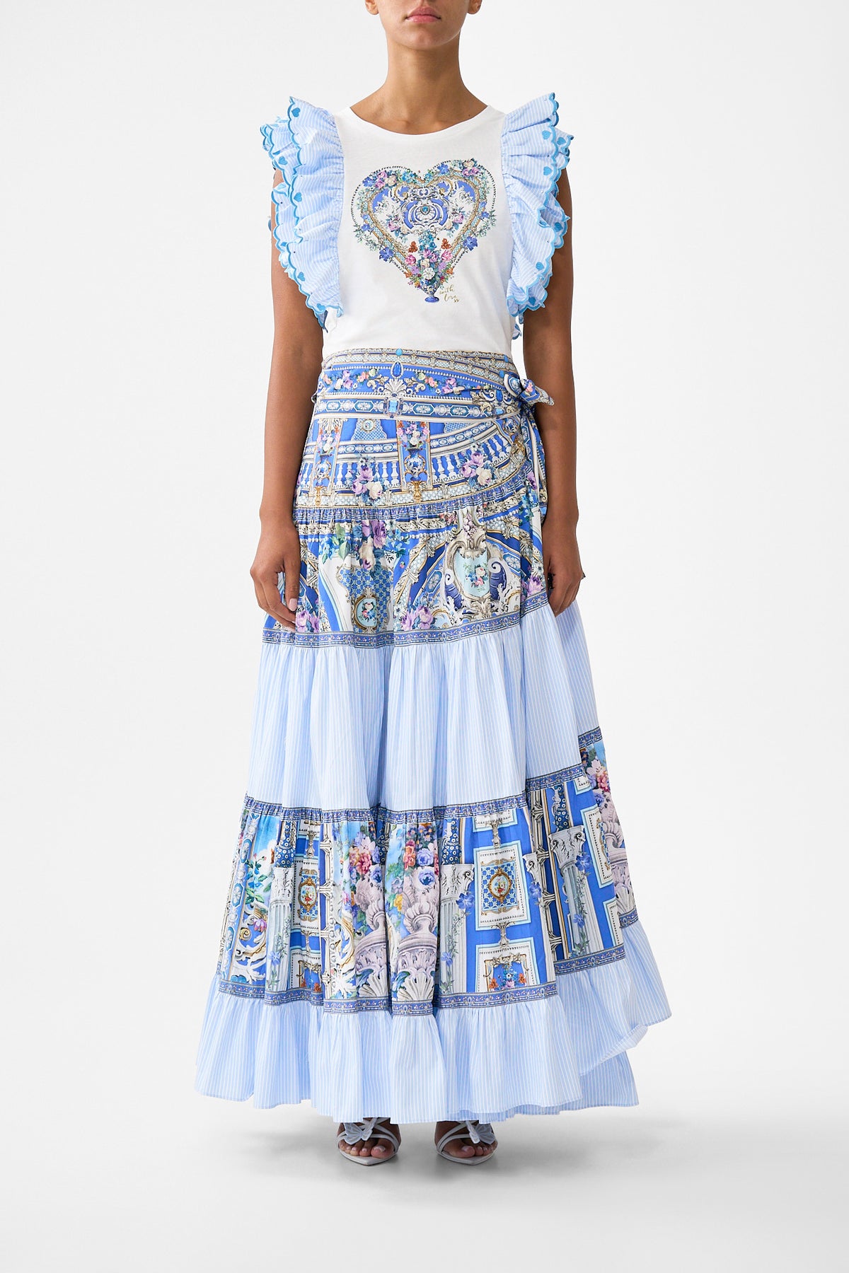 DOUBLE FRILL SLEEVE TEE OTTOMAN OPULENCE