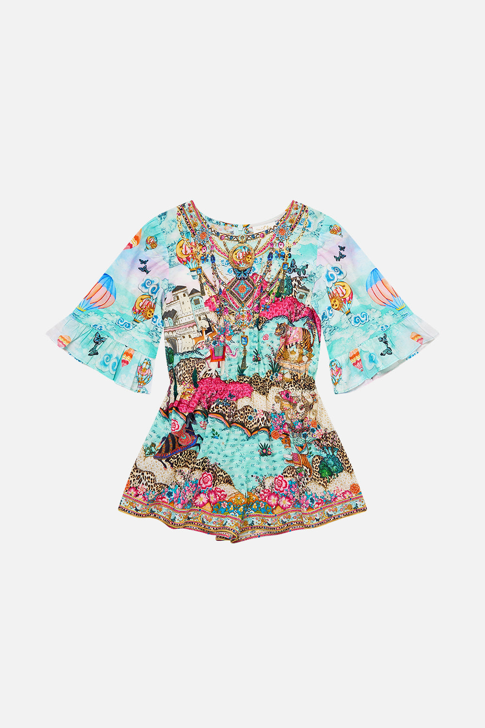 KIDS PLAYSUIT WITH FRILL 3/4 SLEEVES MINIATURE MOMENTS