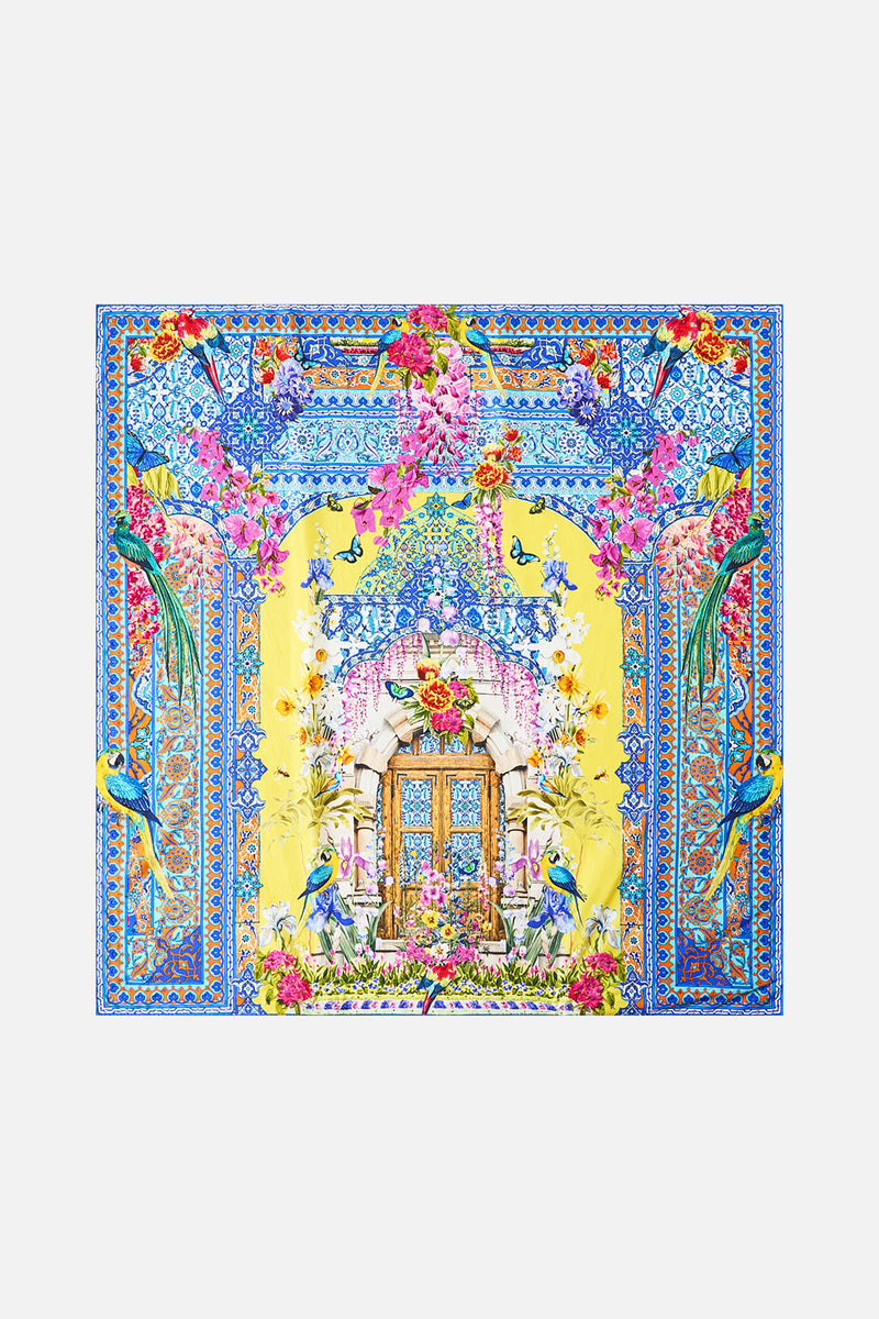 LARGE CRYSTALLED SILK SQUARE SCARF THE ARCHITECTS OF ALCÁZAR main image 1