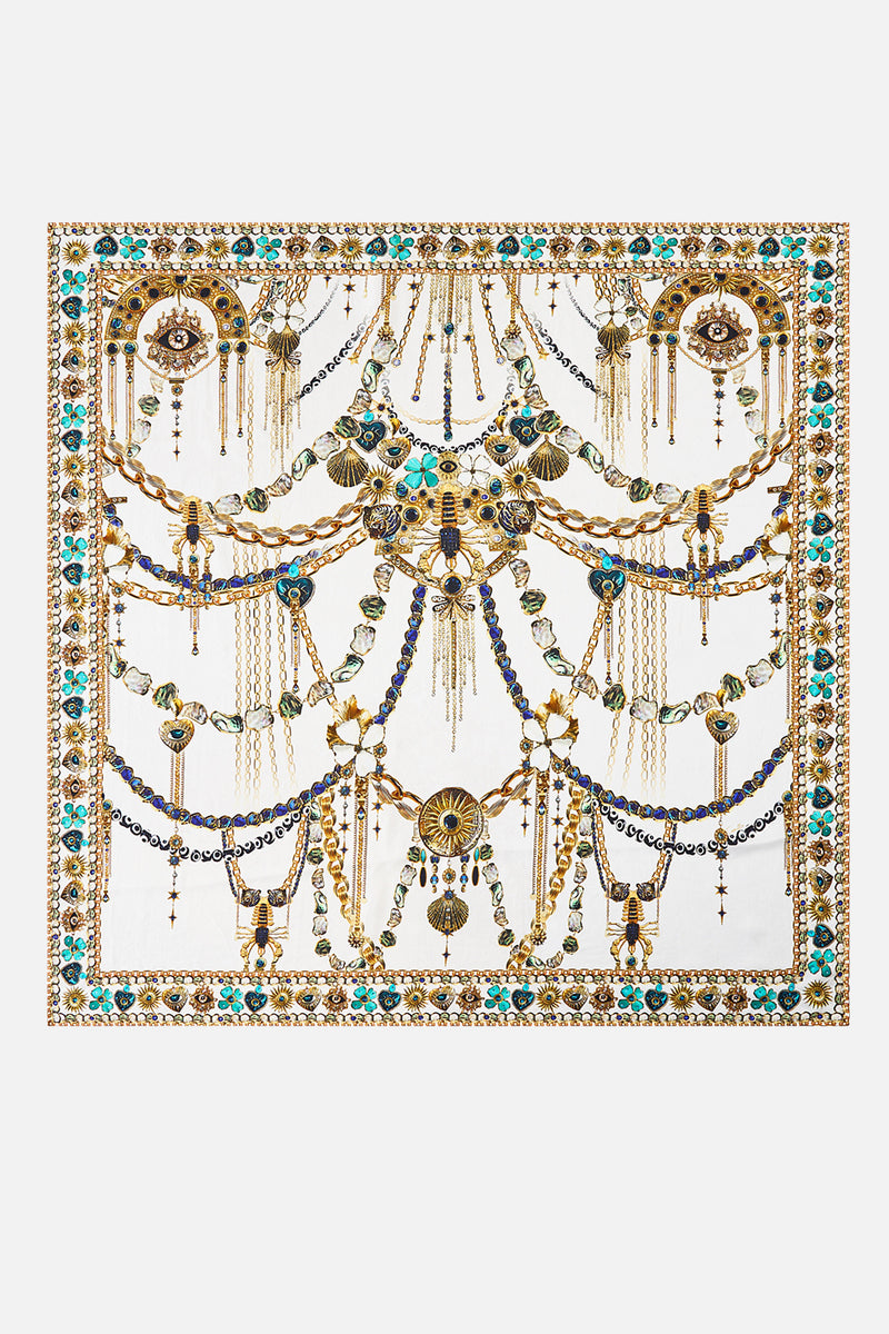 LARGE CRYSTALLED SILK SQUARE SCARF ANIMAL ALCHEMY main image 1