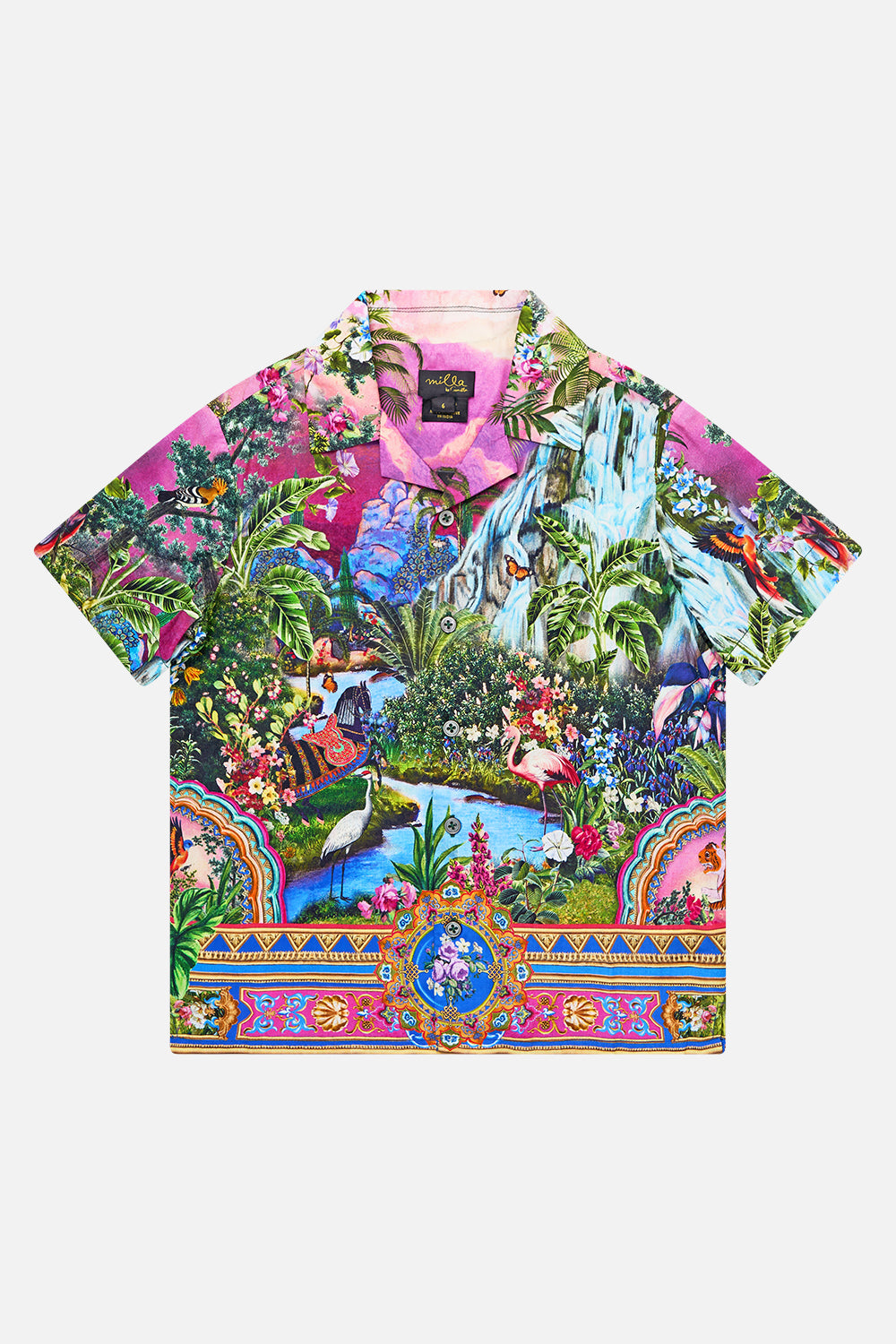 BOYS SHORT SLEEVE CAMP COLLARED SHIRT TURKISH DELIGHT