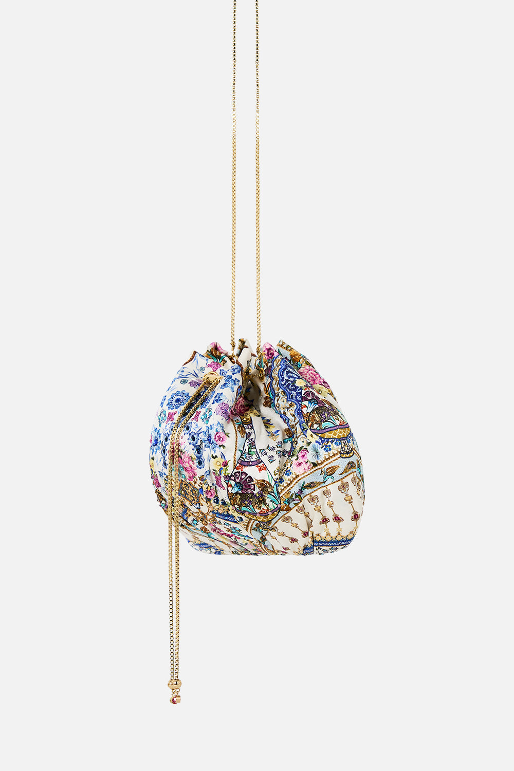 DRAWSTRING POUCH BAG WITH CHAIN STRAP ALL ABOUT THAT LACE