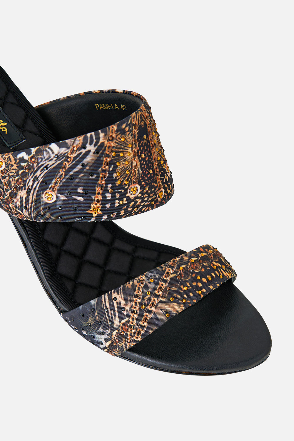 PAMELA ASYMMETRICAL HEEL SANDAL FELINE FOLKLORE