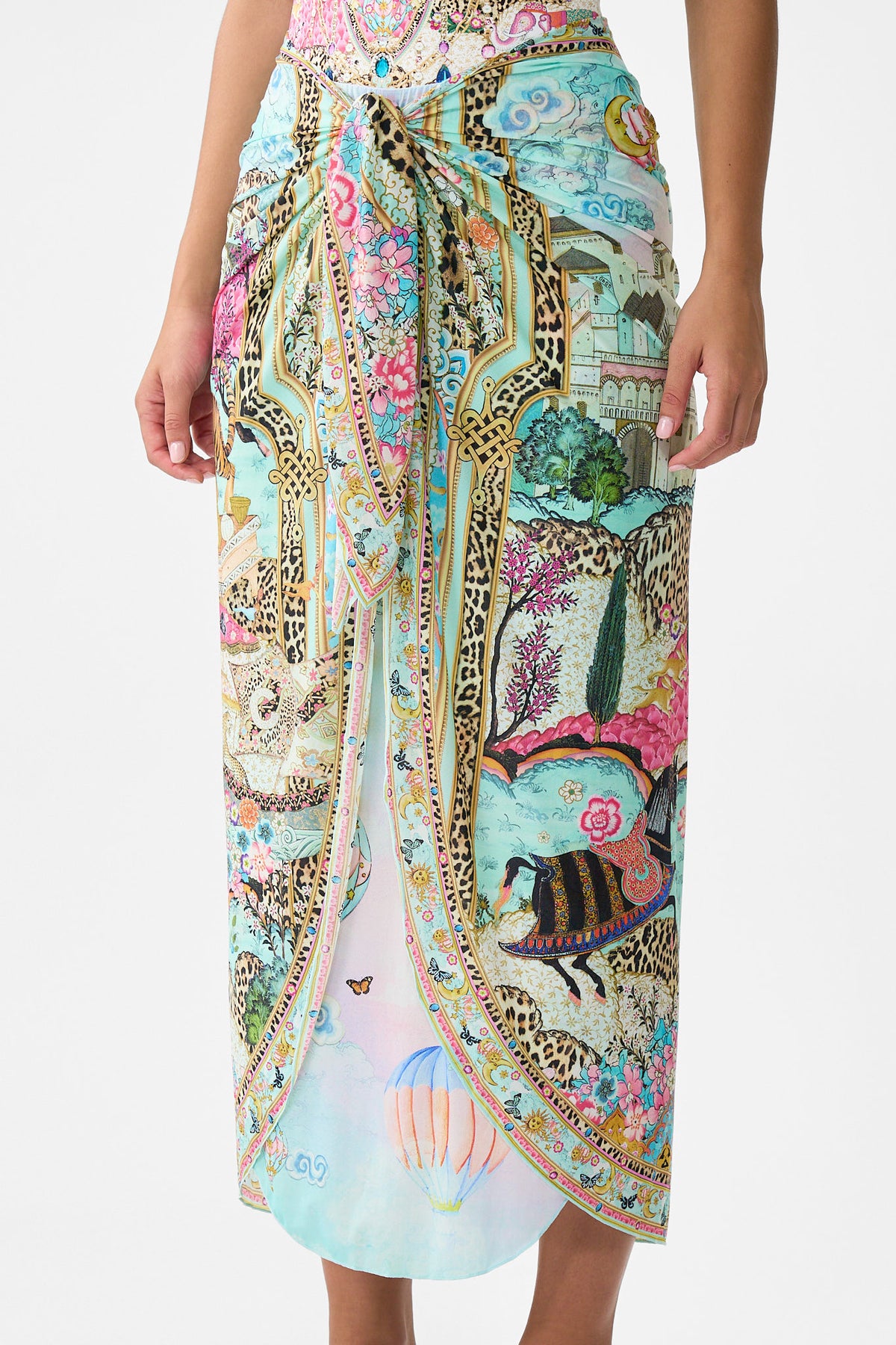 LAYERED MAXI SARONG WITH TIE FRONT MINIATURE MOMENTS