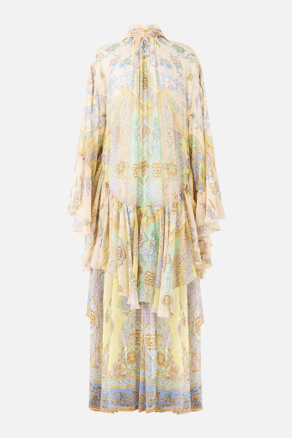 RUFFLE HIGH LOW DRESS WITH LONG SLEEVE EAST OF ISTANBUL