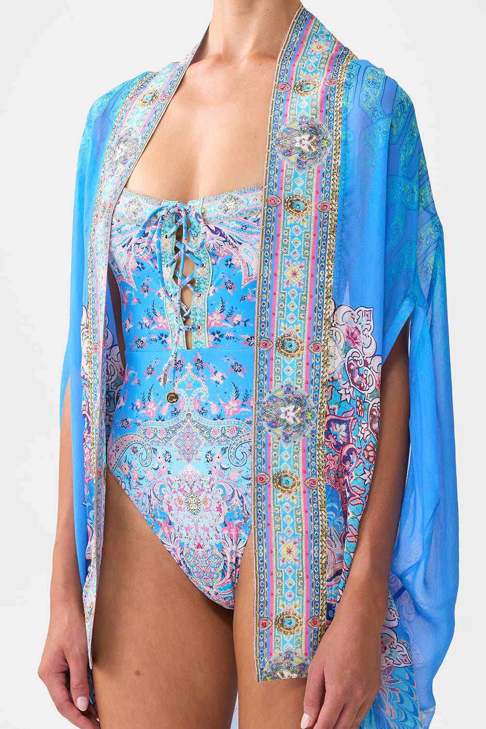 OPEN FRONT CARDI CAPE FOOTSTEPS IN FOLKLORE