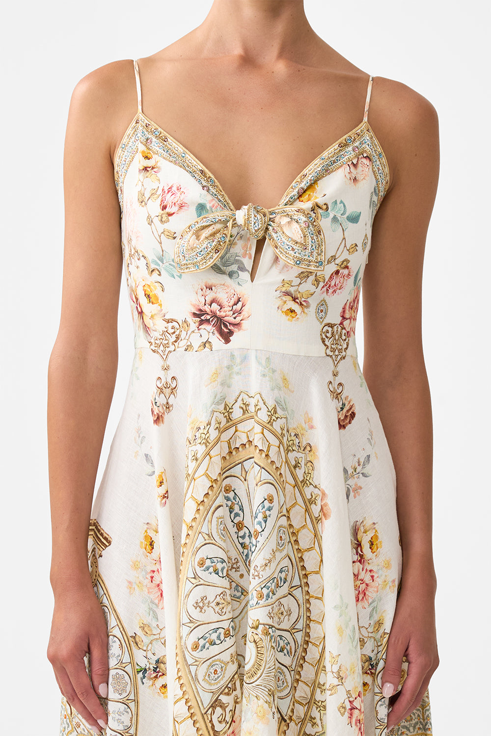 LONG DRESS WITH TIE FRONT OTTOMAN DYNASTY