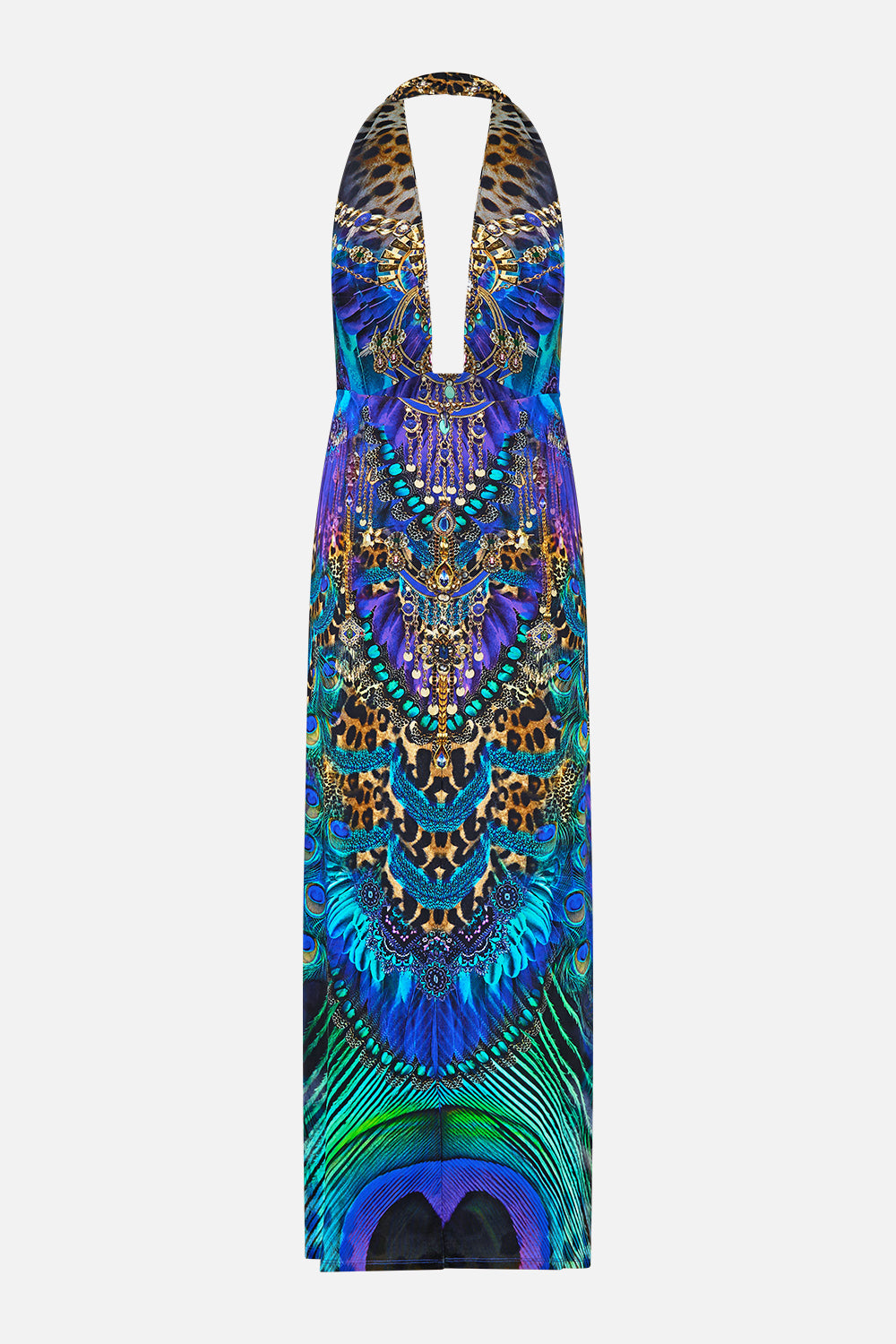 DEEP COWL PLUNGE DRESS COSMIC ZOOLOGY