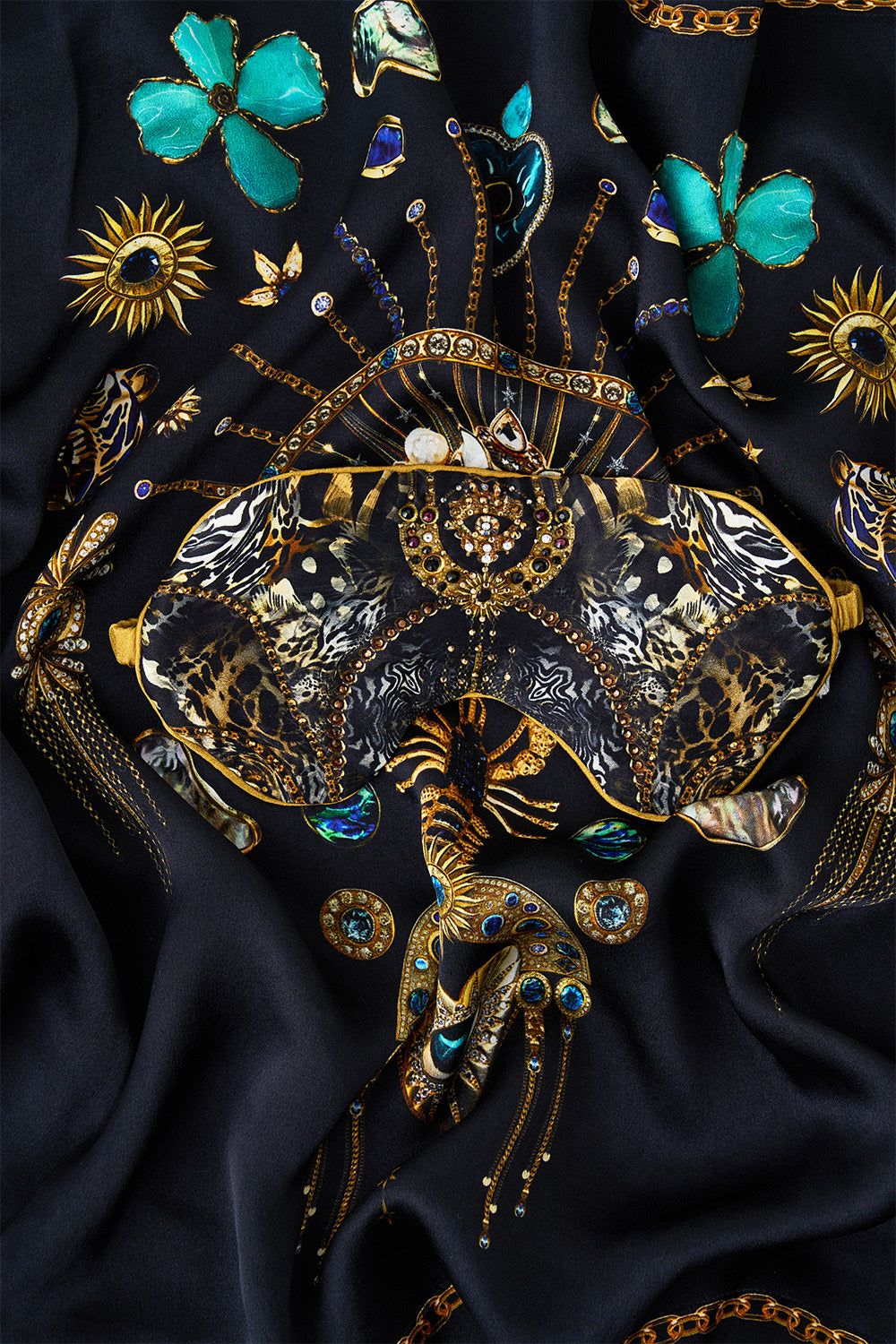 SILK PILLOWCASE AND EYE MASK SET FELINE FOLKLORE