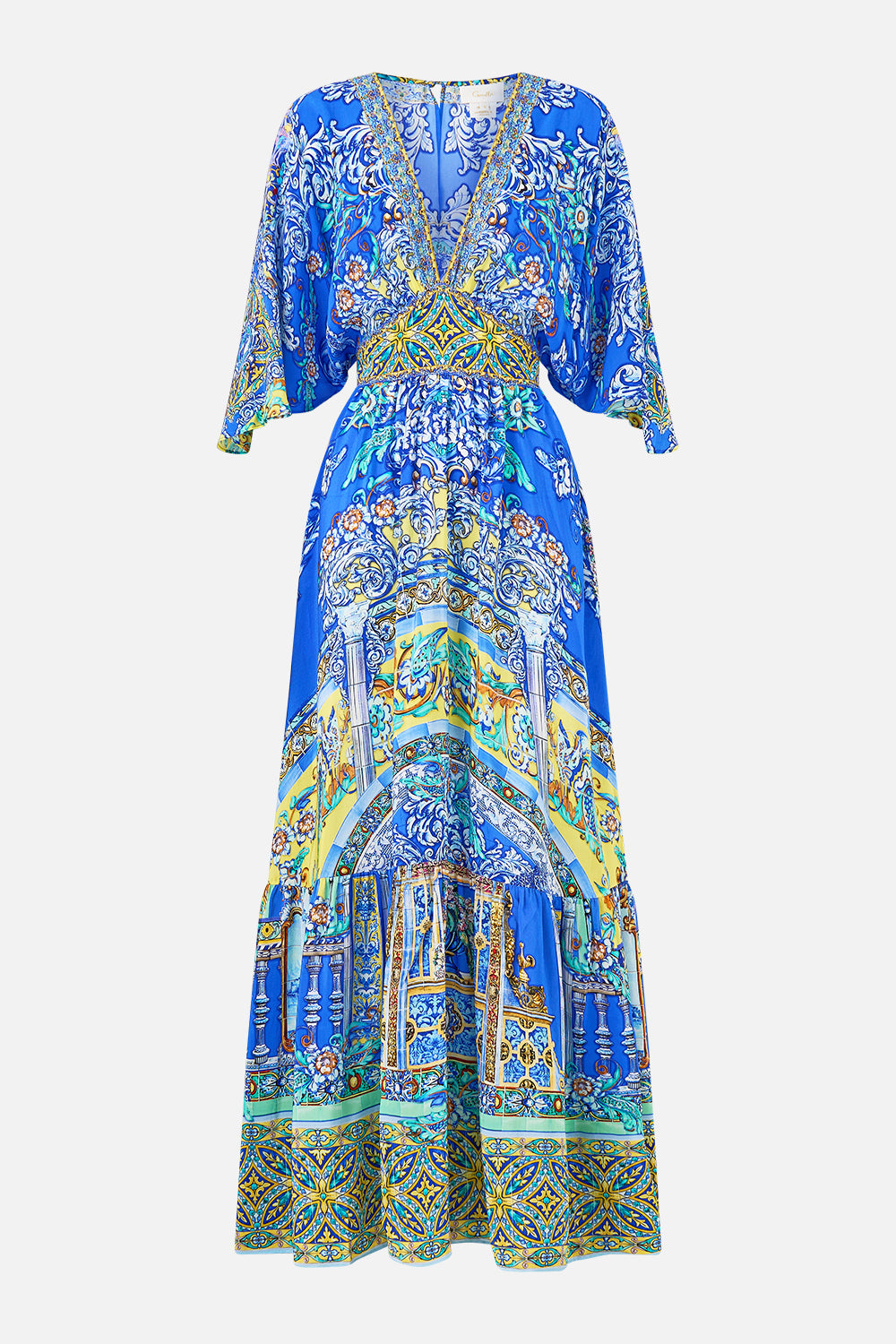 WAISTED DRESS WITH HEM RUFFLE BENEATH THE ANDALUSIAN SUN