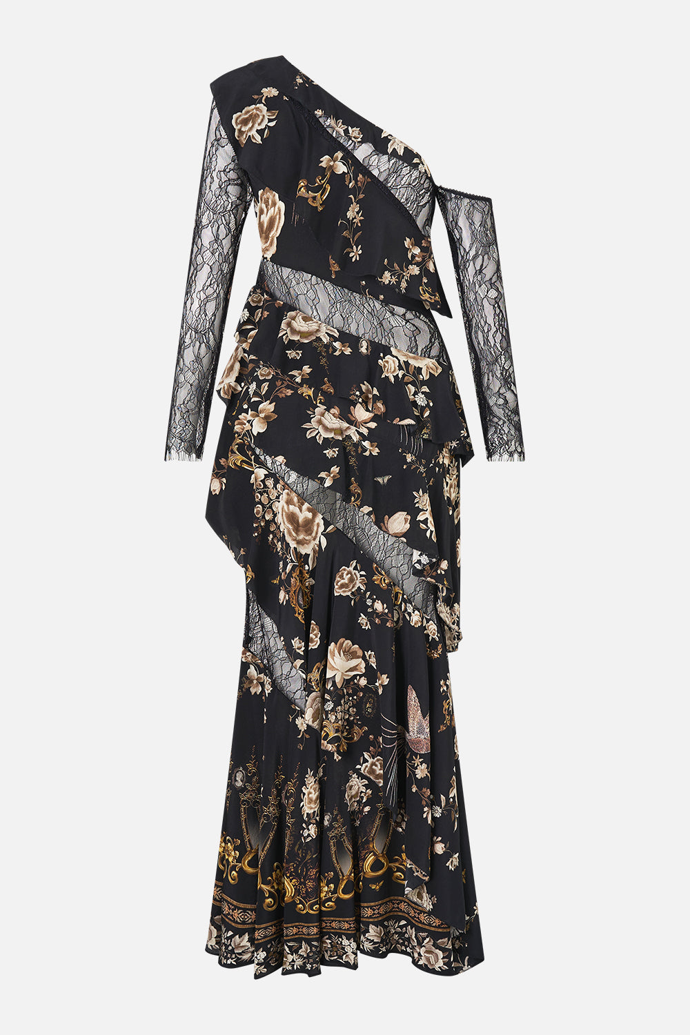 ASYMMETRIC FRILL PANELLED DRESS FLAMENCO FOLKLORE