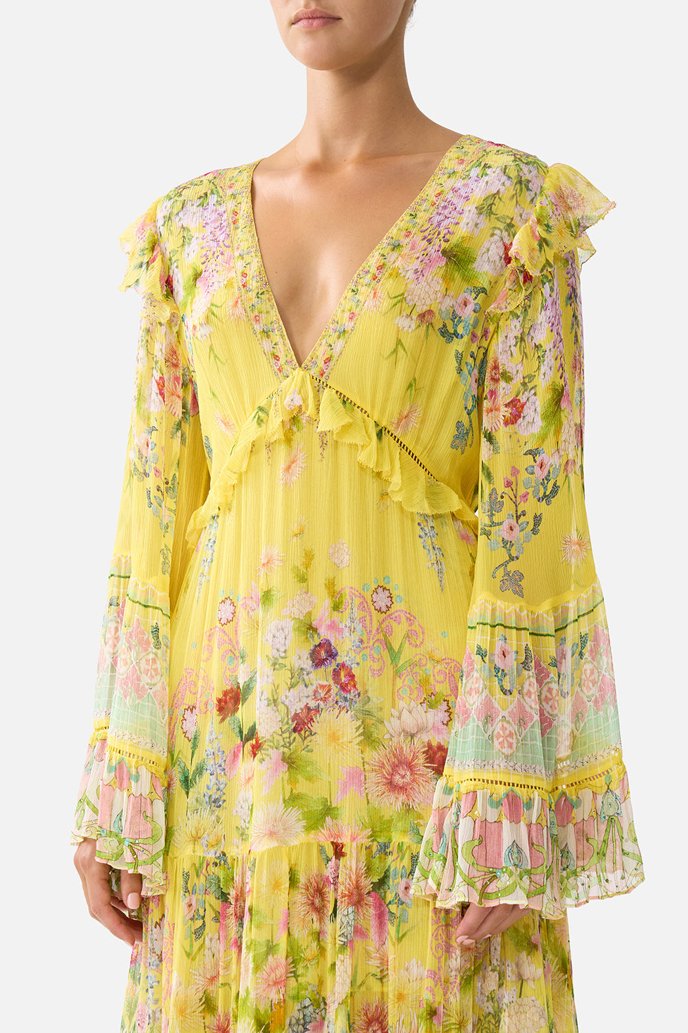 TIERED MIDI DRESS WITH WAIST RUFFLE DETAIL LADY LIMONADA