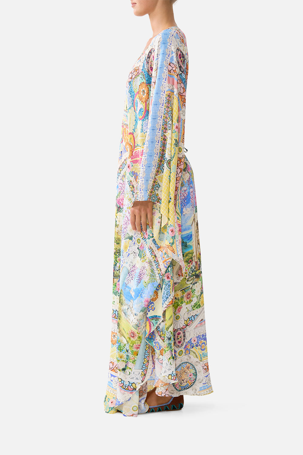 LONG KAFTAN WITH WAIST DETAIL NAVÀS NOUVEAU