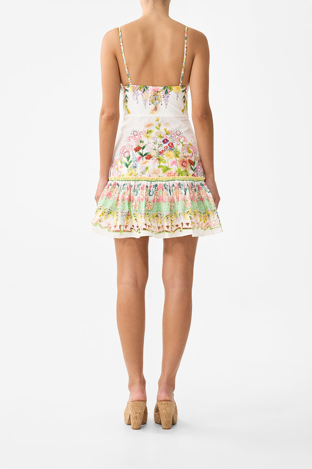 TIE FRONT SHORT DRESS WITH HEM RUFFLE THE CALL OF CATALONIA