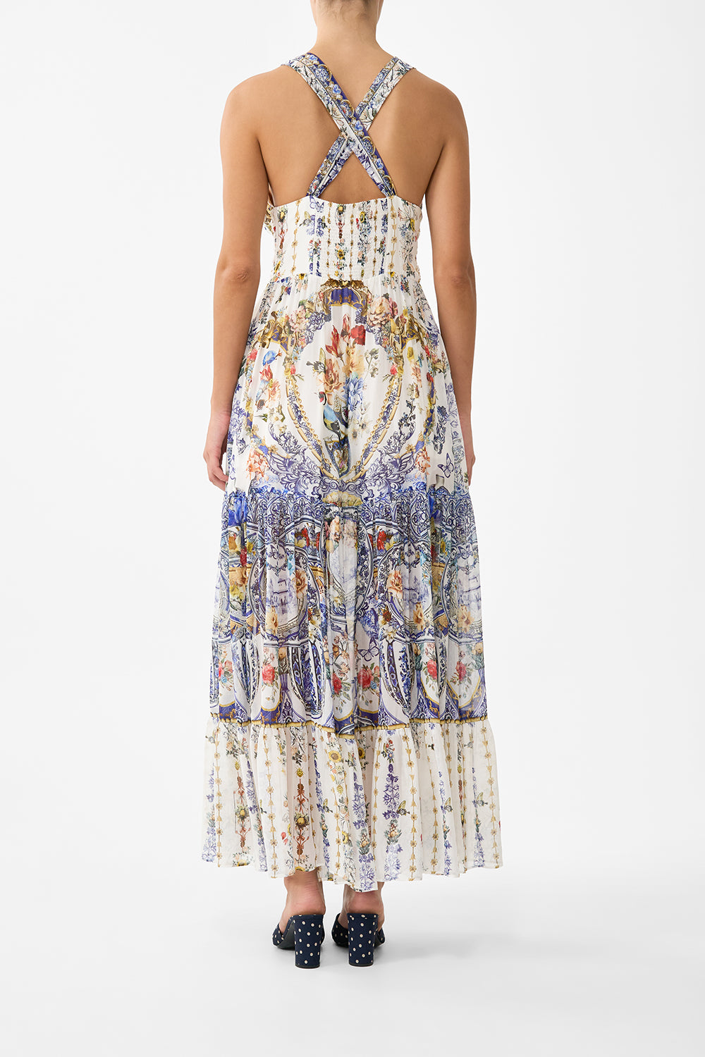 BEAD STRAP GATHERED PANEL DRESS THE POTTERY PARLOUR