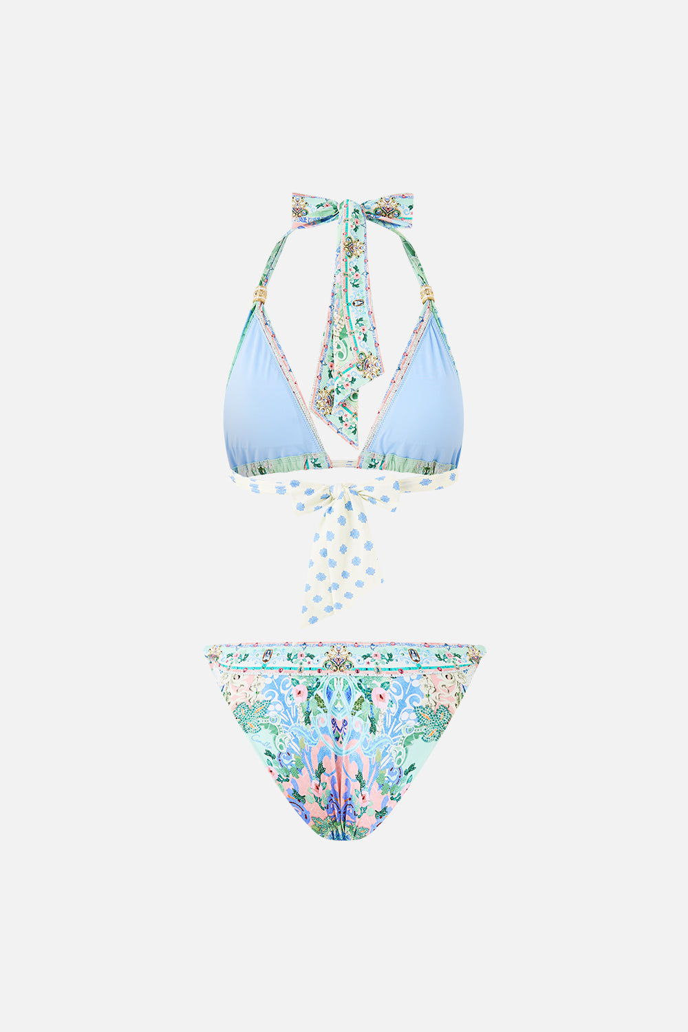 SOFT THICK TIE TRI BIKINI SET WITH TRIMS MIDSUMMER MOSAICS
