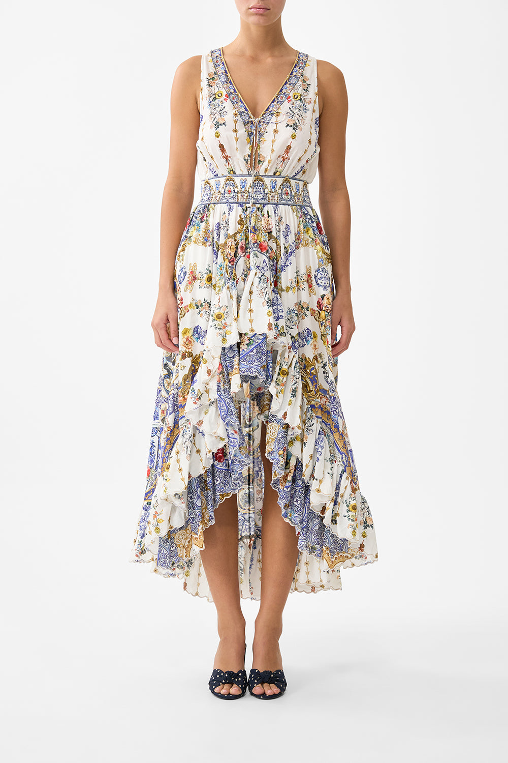 V NECKLINE HIGH LOW DRESS THE POTTERY PARLOUR