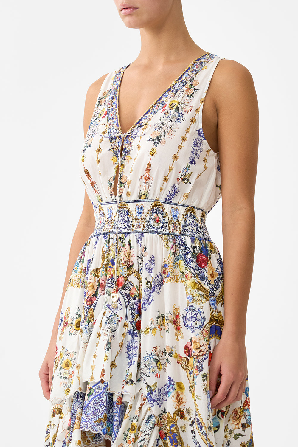 V NECKLINE HIGH LOW DRESS THE POTTERY PARLOUR