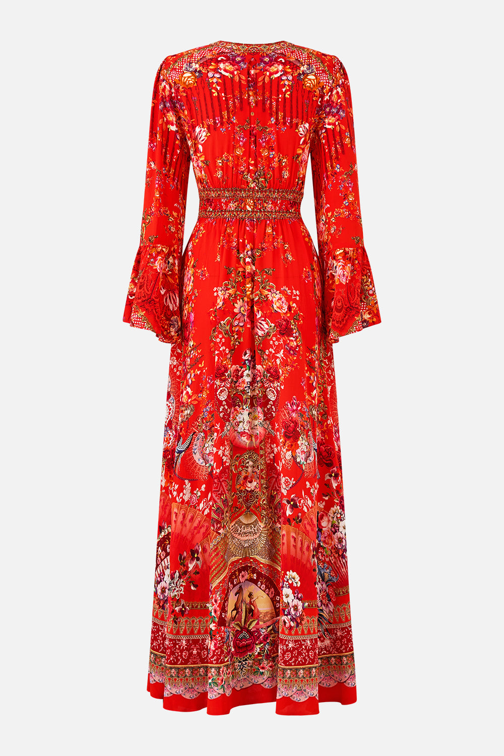 SHAPED WAISTBAND DRESS WITH RUFFLE SLEEVE OLÉ OLÉ