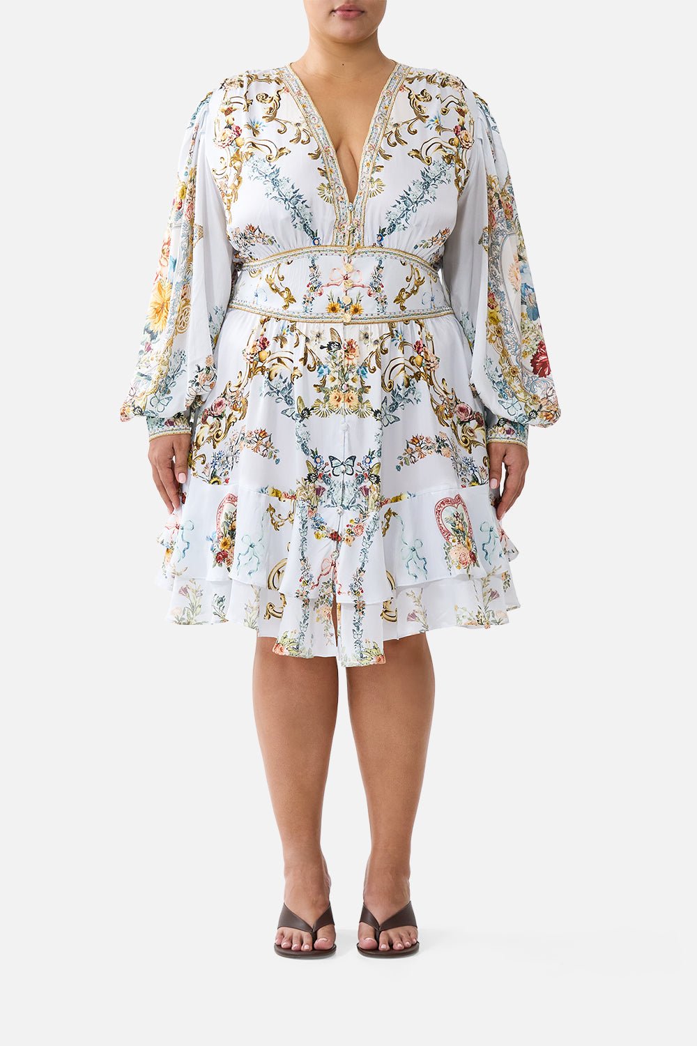 BUTTON FRONT FRILL DRESS SEVILLE SWEETHEART
