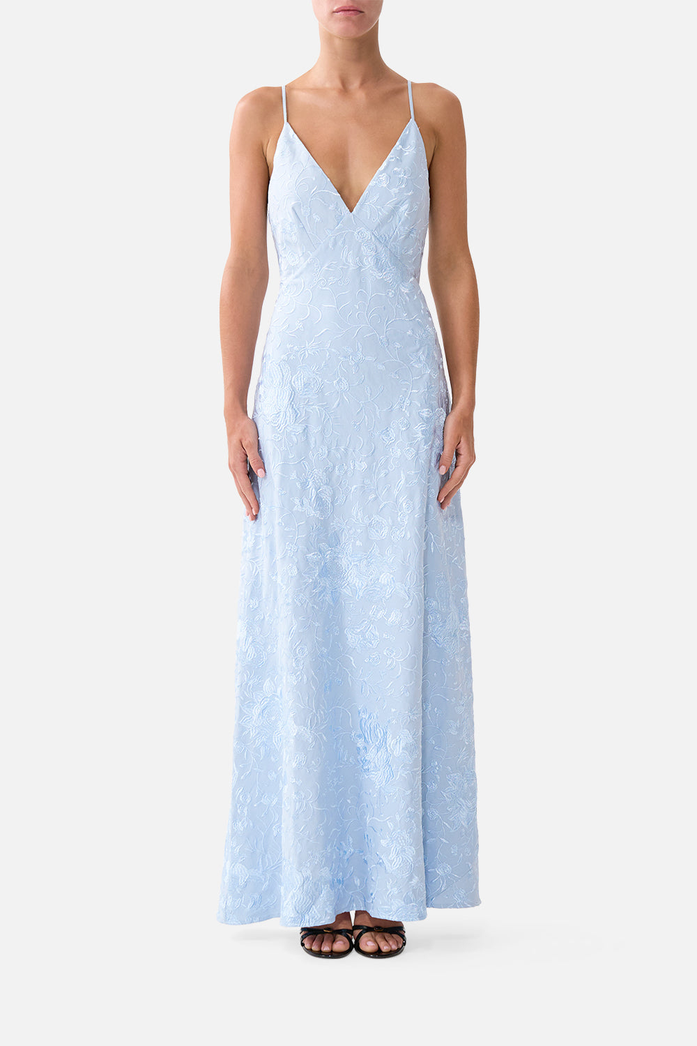 V NECK FULL LENGTH BIAS SLIP DRESS SEVILLE SWEETHEART