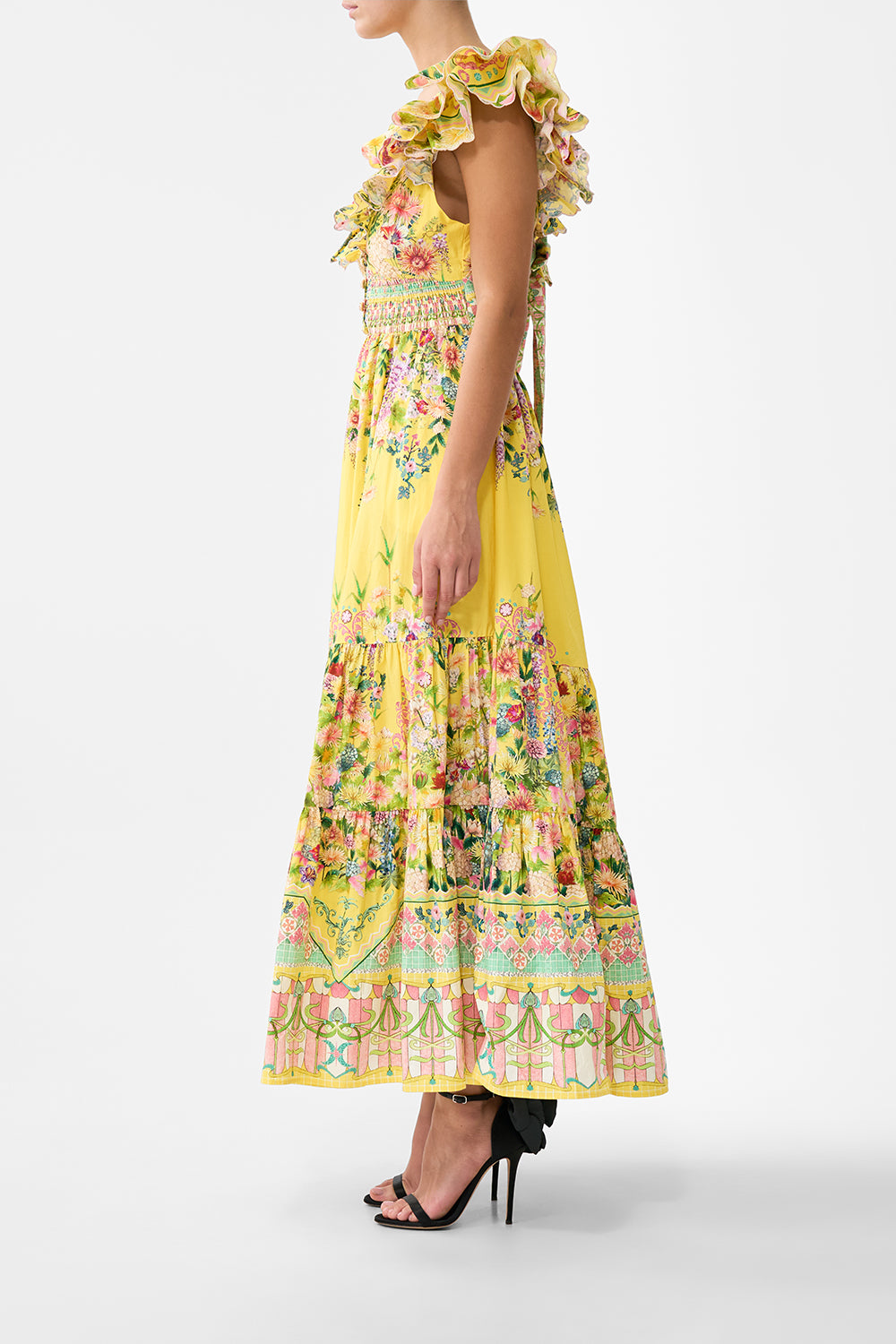 TIERED DRESS WITH NECK FRILL LADY LIMONADA