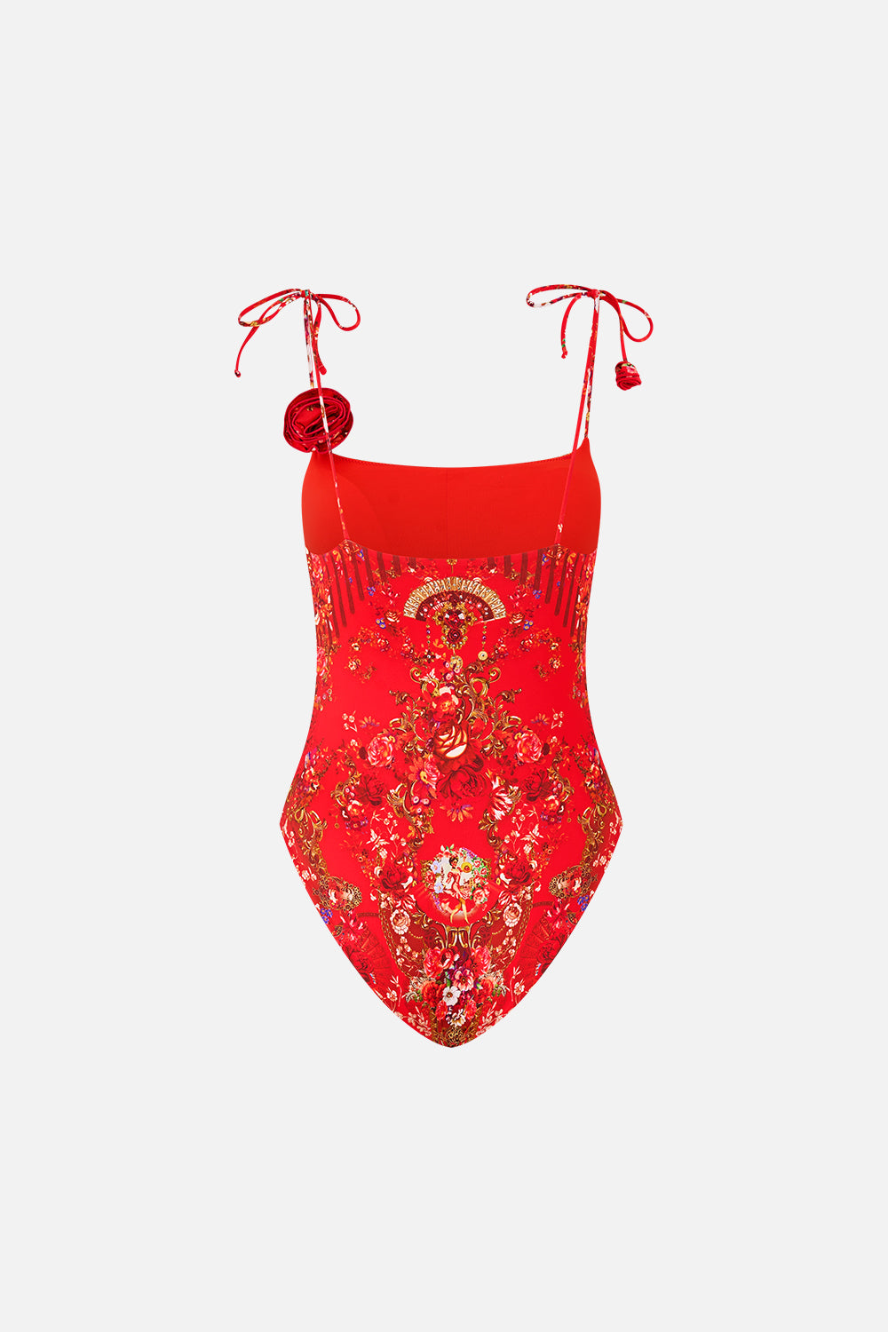 STRAIGHT NECK ONE PIECE WITH ROSETTE DETAIL OLÉ OLÉ