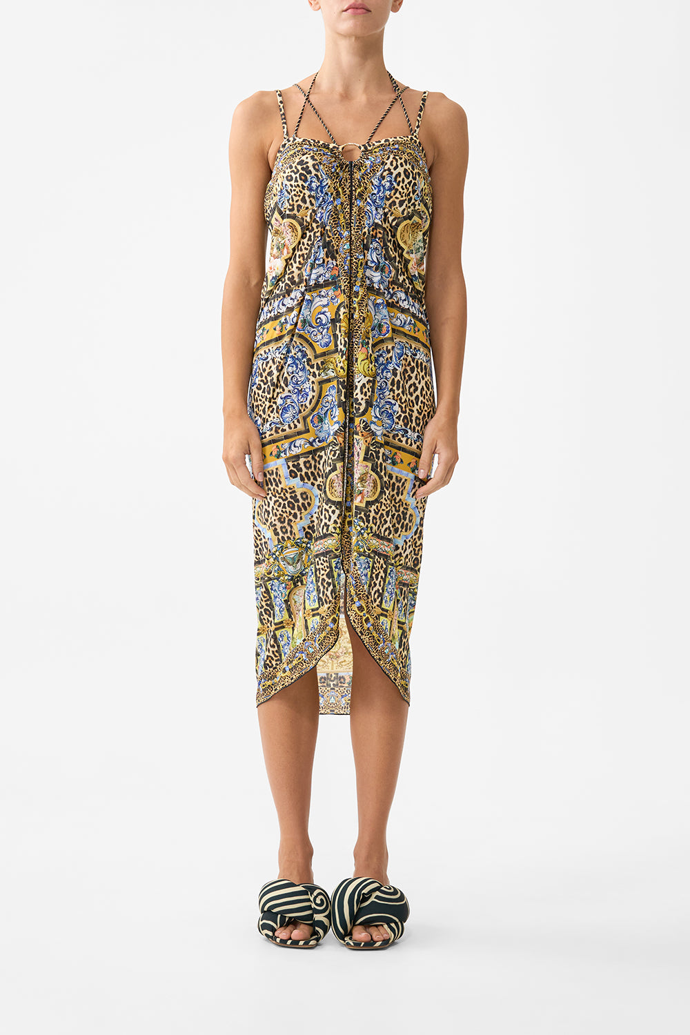 MULTI WEAR BEACH MIDI DRESS WITH RING FRONT SEVILLIAN STYLE