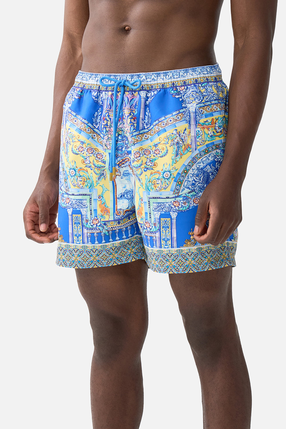 MID LENGTH BOARDSHORT WITH ELASTIC WAIST BENEATH THE ANDALUSIAN SUN