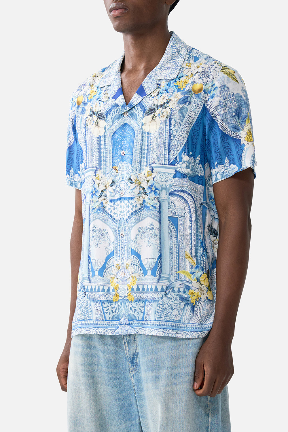 SHORT SLEEVE CAMP COLLARED SHIRT DE NADA GRANADA