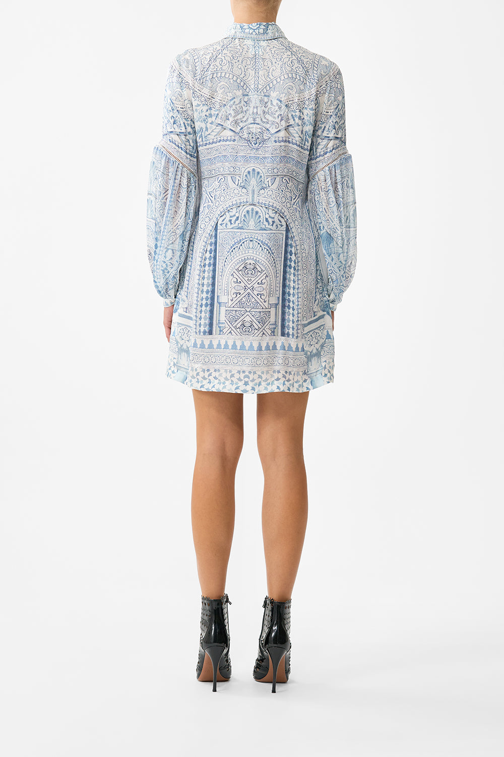 SHIRT DRESS WITH BLOUSON SLEEVE THE HUM OF THE ALHAMBRA