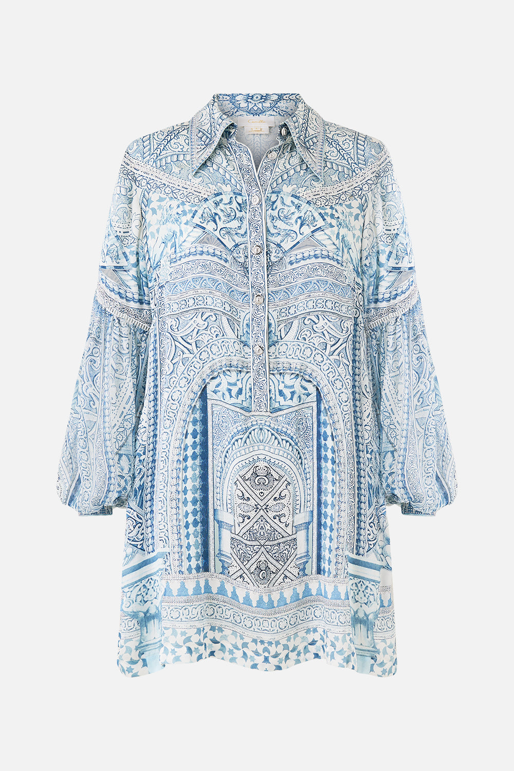 SHIRT DRESS WITH BLOUSON SLEEVE THE HUM OF THE ALHAMBRA