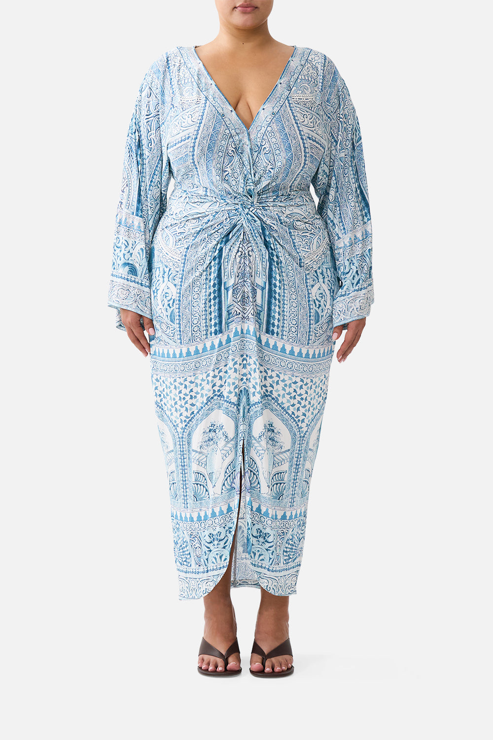LONG SPLIT FRONT TWIST DRESS THE HUM OF THE ALHAMBRA