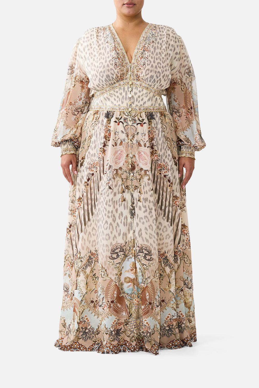BUTTON DRESS WITH SHAPED WAISTBAND ARANJUEZ ANIMALIA