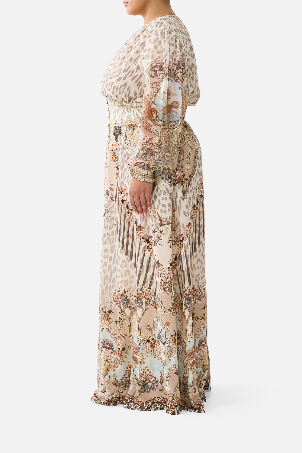 BUTTON DRESS WITH SHAPED WAISTBAND ARANJUEZ ANIMALIA