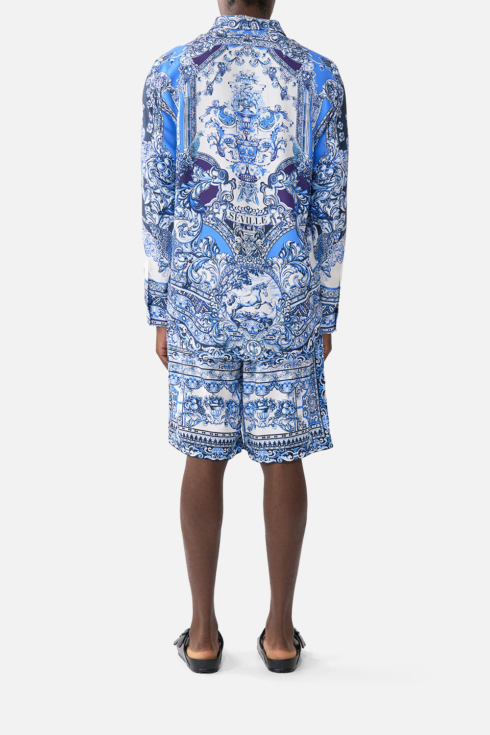 LONG SLEEVE HIDDEN PLACKET SHIRT A TILED WONDERLAND