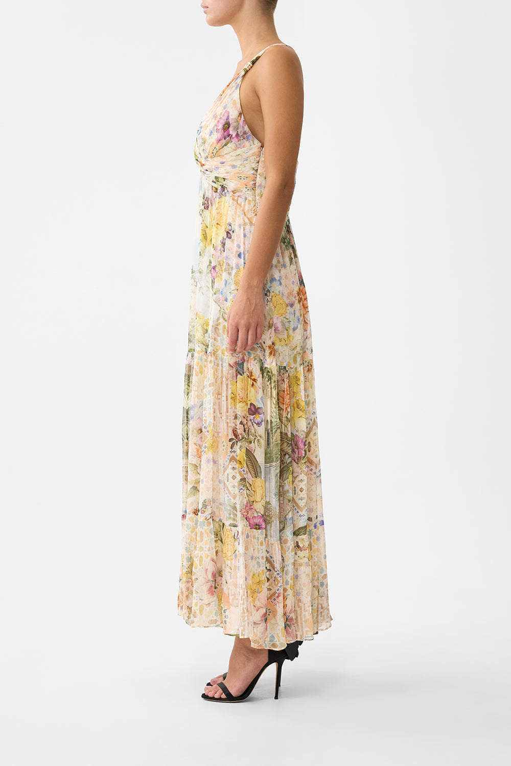 BEAD STRAP GATHERED PANEL DRESS THE ARCHITECTS OF ALCÁZAR