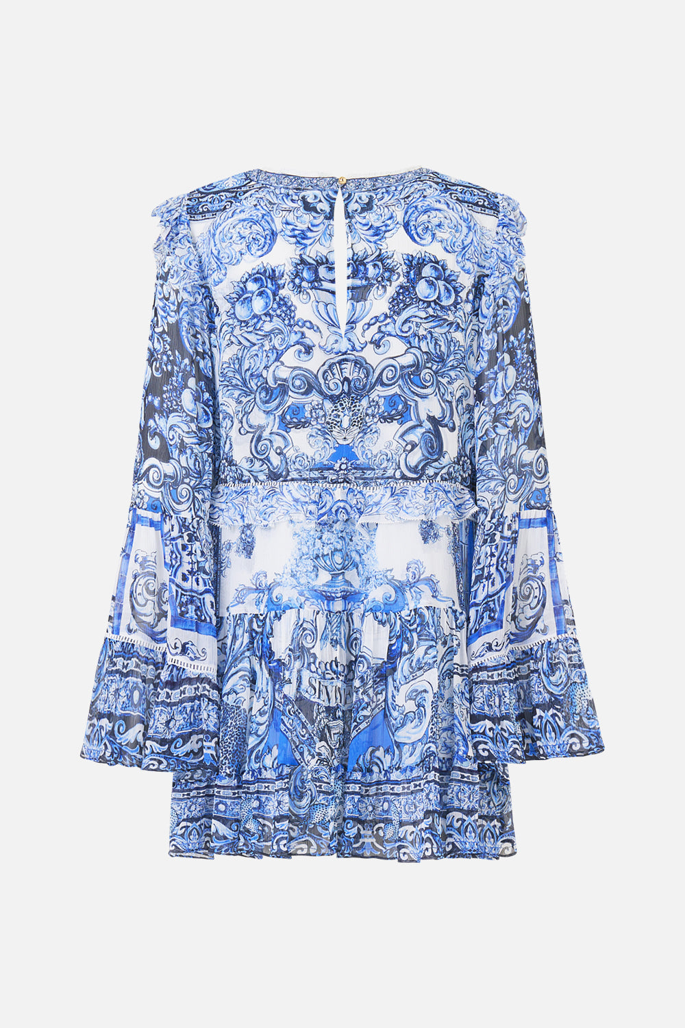 TIERED SWING MINI DRESS A TILED WONDERLAND