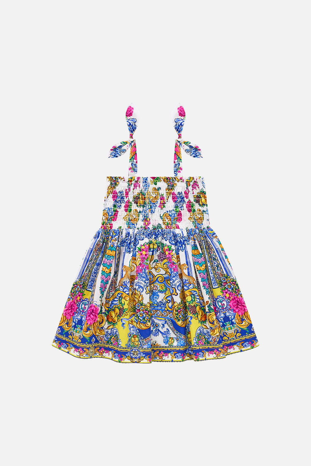 BABIES WIDE STRAP TIE SHOULDER SHIRRED DRESS ESPAÑA NIRVANA