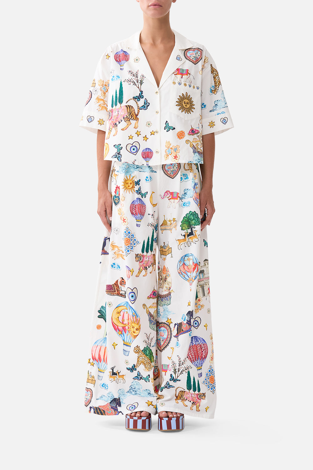 CROPPED CAMP COLLAR BLOUSE KAPADOKYA KITSCH