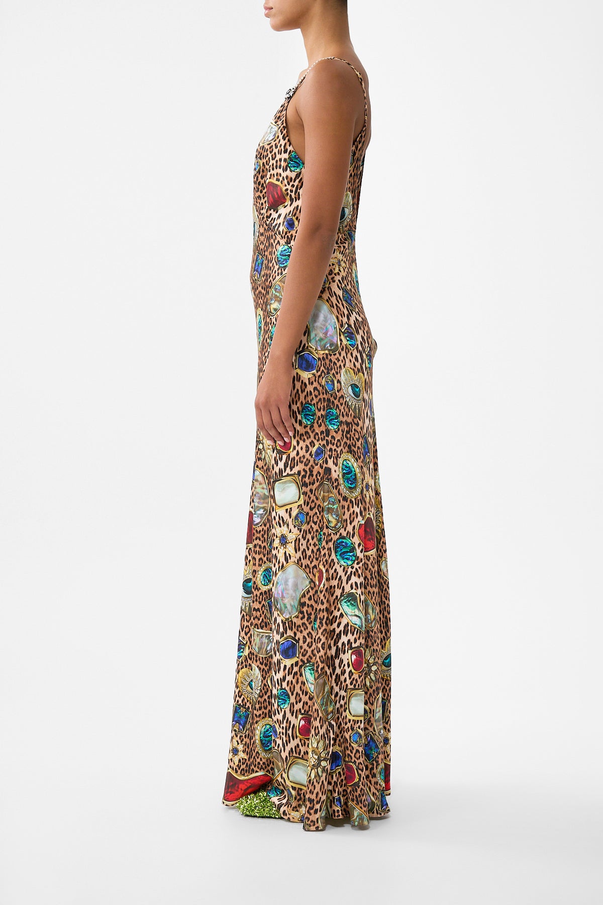 V-NECK FULL LENGTH BIAS SLIP DRESS NAZAR NIRVANA