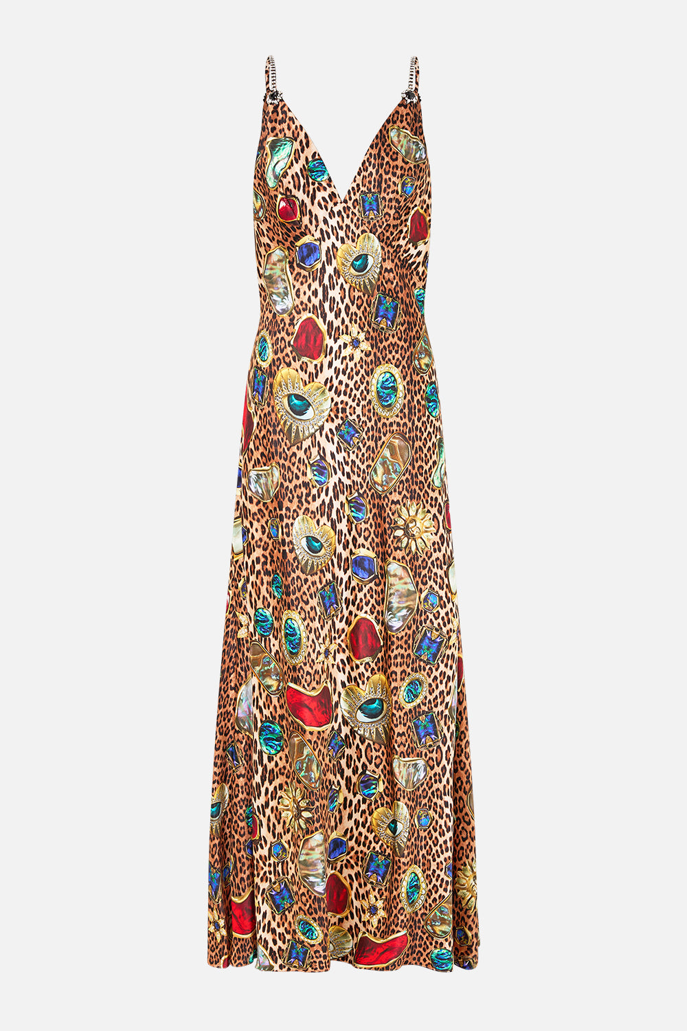 V-NECK FULL LENGTH BIAS SLIP DRESS NAZAR NIRVANA