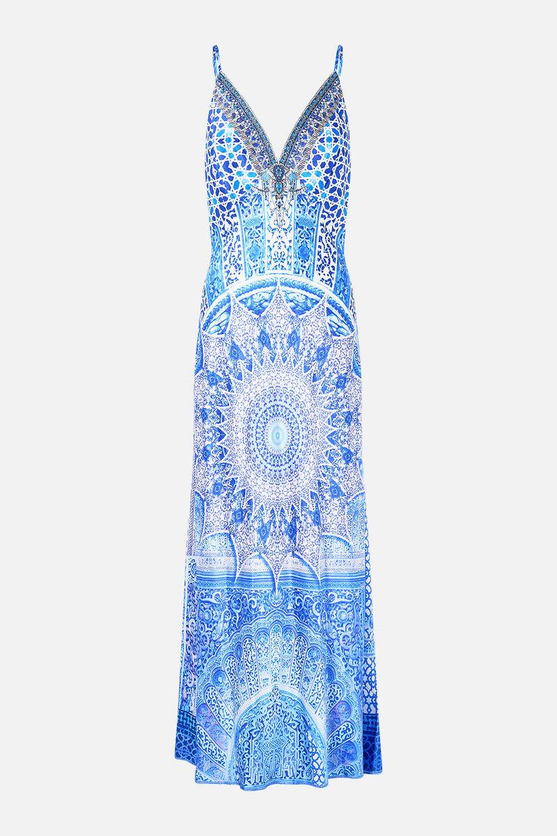 V NECK LONG BIAS SLIP DRESS WITH TRAIN VENUS ON A VESPA main image 0
