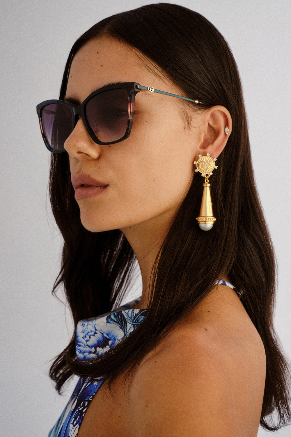 DEEP SEA DIVE SUNGLASSES TEAL MARBLE