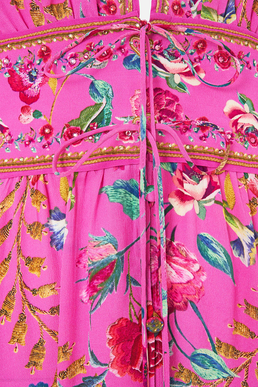 V-NECK TIE FRONT MIDI DRESS MATADORA FLORA