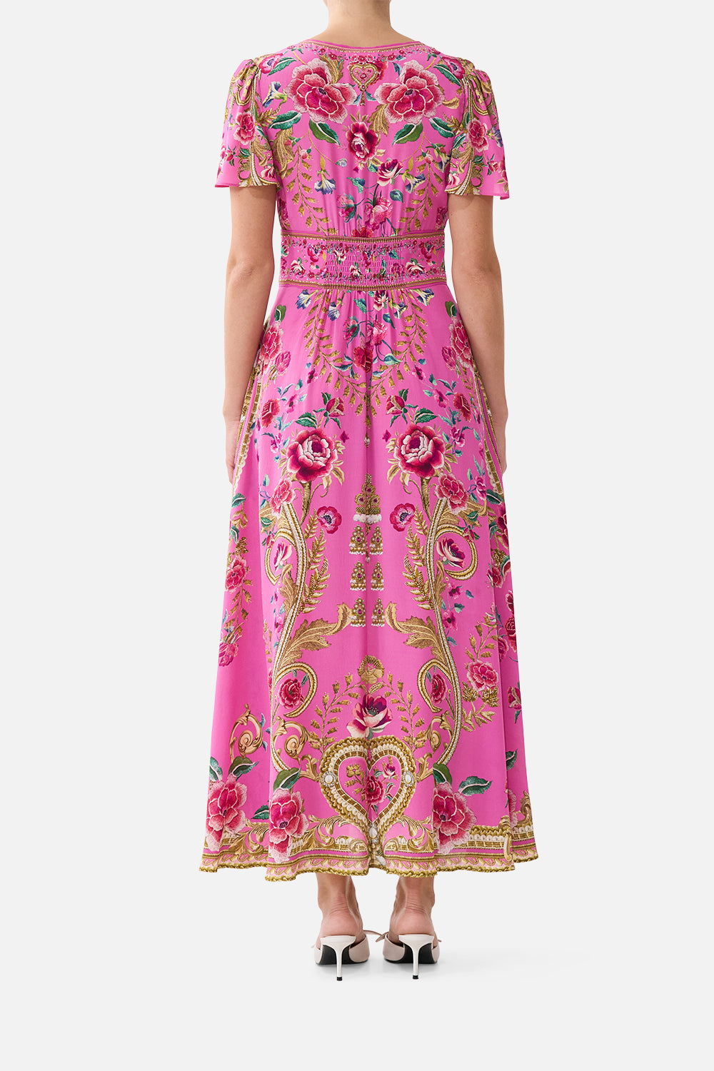 V-NECK TIE FRONT MIDI DRESS MATADORA FLORA