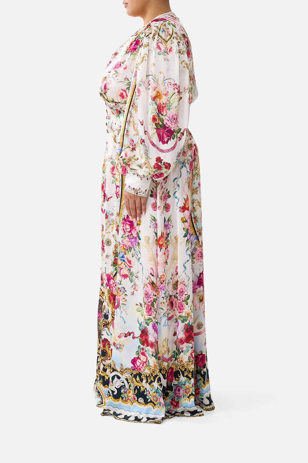 SHAPED WAISTBAND DRESS WITH GATHERED SLEEVES TORERO LIBERTINE